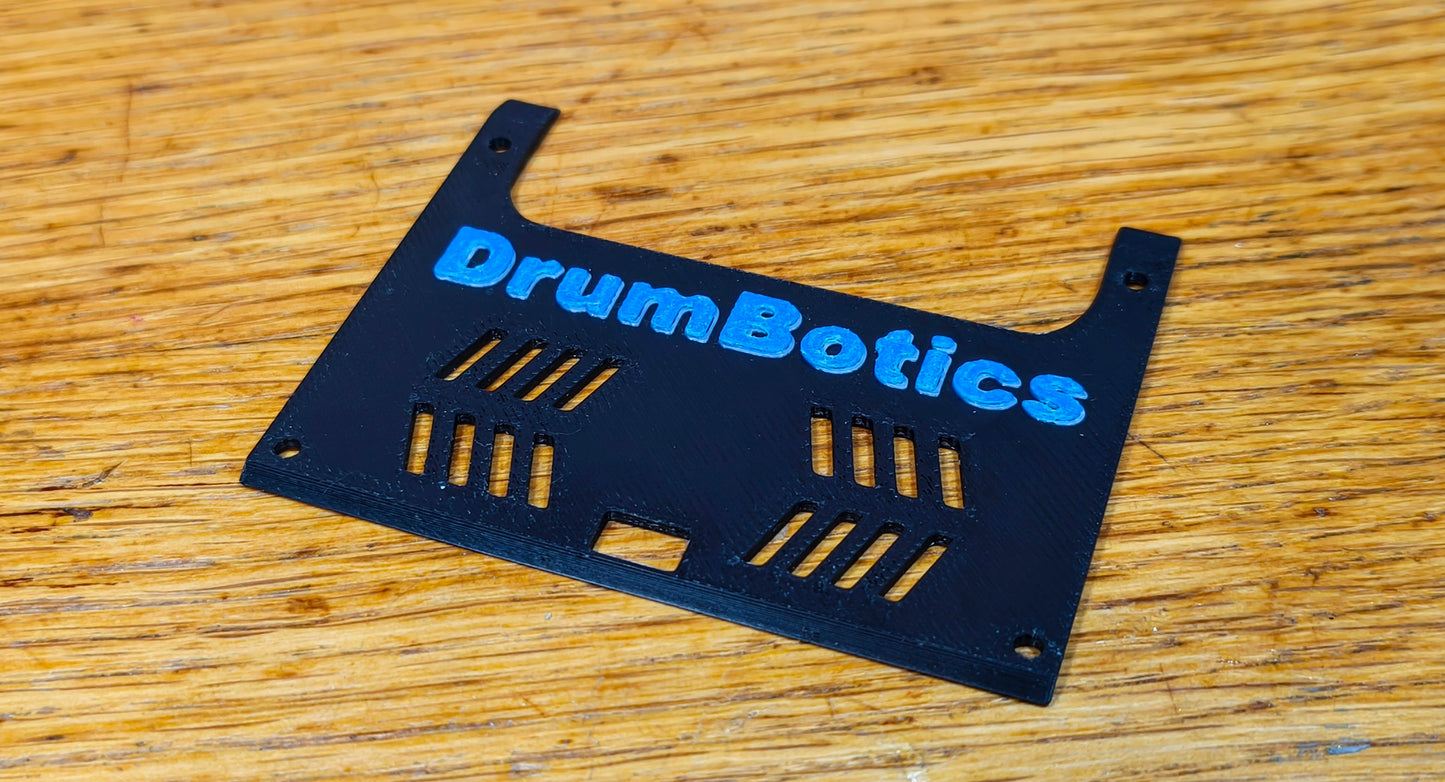 Top plate with the DrumBotics sign