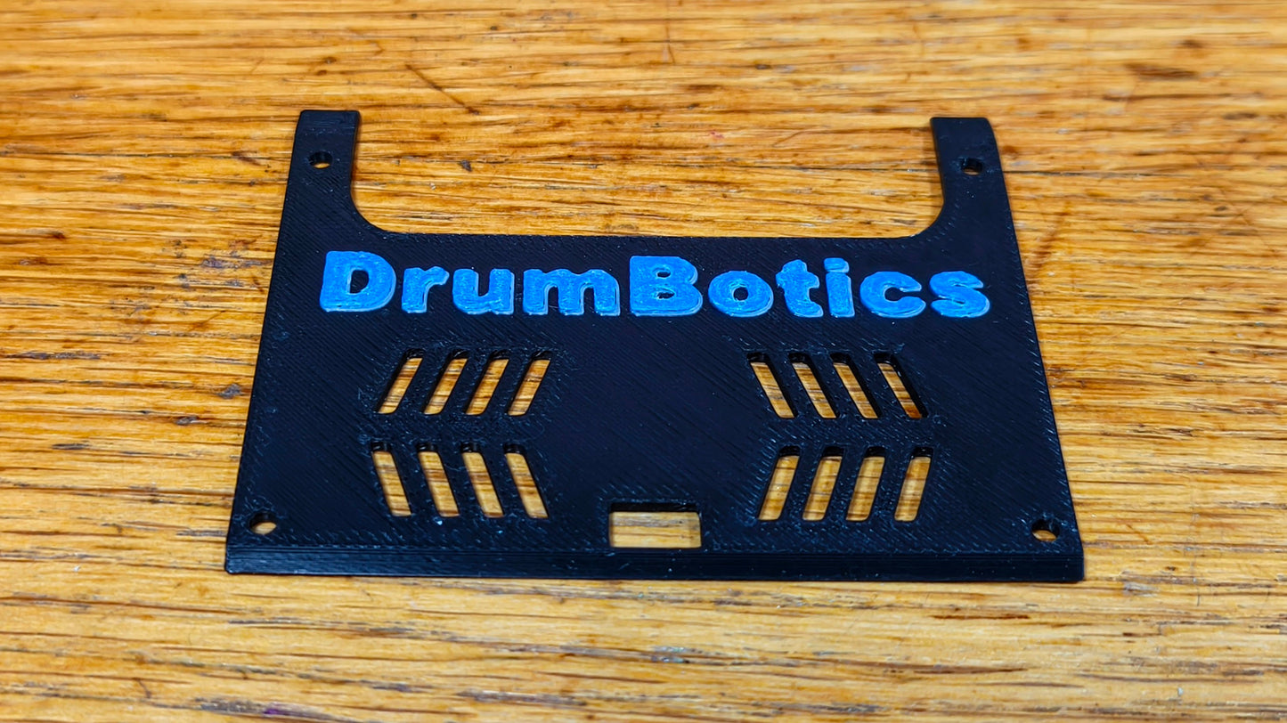 Top plate with the DrumBotics sign